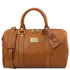 TL Voyager - Travel leather duffle bag with pocket on the back side - Small size